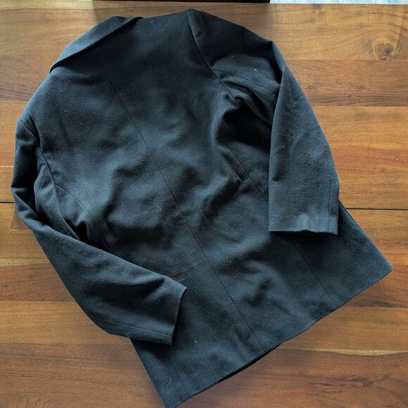 Eddie Bauer Women's Wool Blend Classic Relaxed Oversized Blazer in Black L Tall - Picture 6 of 9